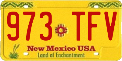 NM license plate 973TFV