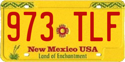 NM license plate 973TLF