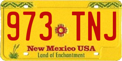 NM license plate 973TNJ