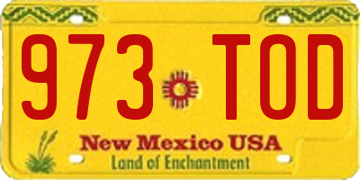 NM license plate 973TOD