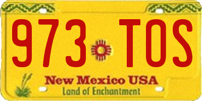 NM license plate 973TOS