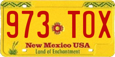 NM license plate 973TOX