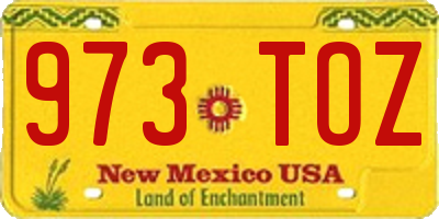NM license plate 973TOZ