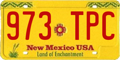 NM license plate 973TPC