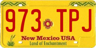 NM license plate 973TPJ