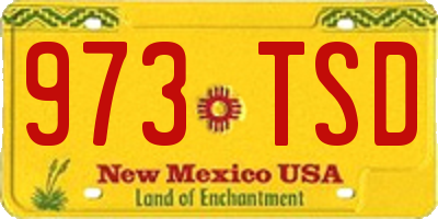 NM license plate 973TSD