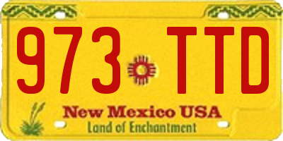 NM license plate 973TTD