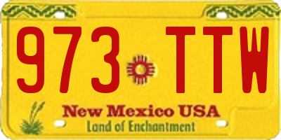 NM license plate 973TTW