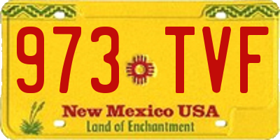 NM license plate 973TVF