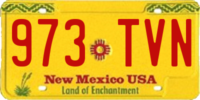 NM license plate 973TVN