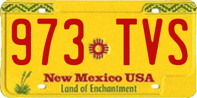 NM license plate 973TVS
