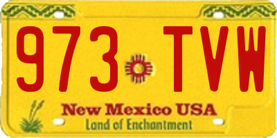 NM license plate 973TVW