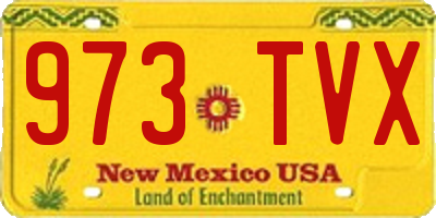 NM license plate 973TVX