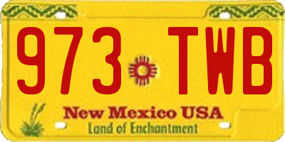 NM license plate 973TWB