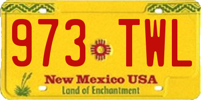 NM license plate 973TWL