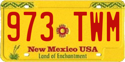 NM license plate 973TWM