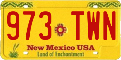 NM license plate 973TWN
