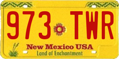 NM license plate 973TWR
