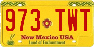 NM license plate 973TWT