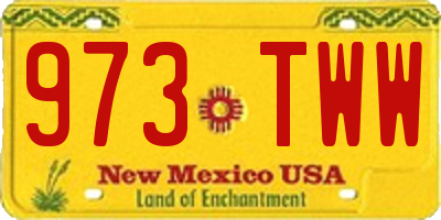 NM license plate 973TWW