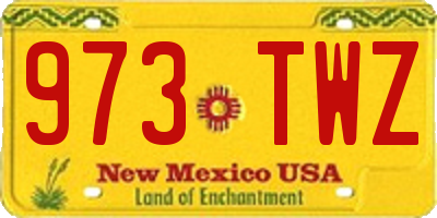NM license plate 973TWZ