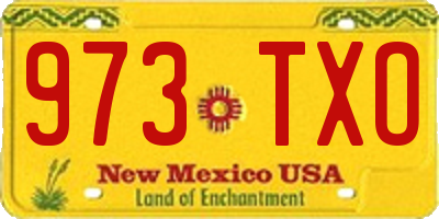 NM license plate 973TXO