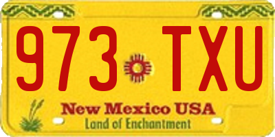 NM license plate 973TXU