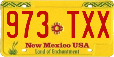 NM license plate 973TXX