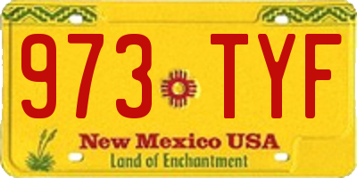 NM license plate 973TYF