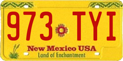 NM license plate 973TYI