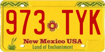 NM license plate 973TYK
