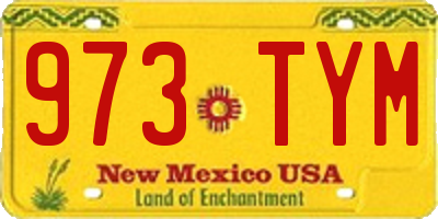 NM license plate 973TYM