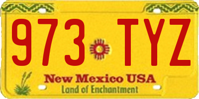 NM license plate 973TYZ