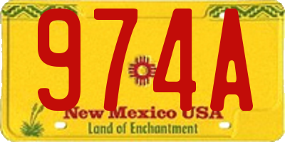 NM license plate 974A