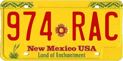 NM license plate 974RAC