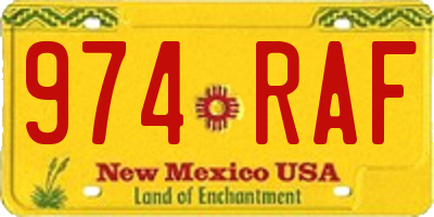 NM license plate 974RAF