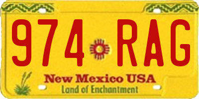 NM license plate 974RAG