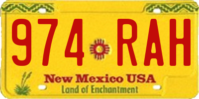 NM license plate 974RAH