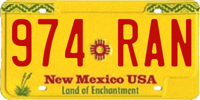 NM license plate 974RAN