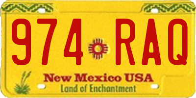 NM license plate 974RAQ