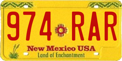 NM license plate 974RAR