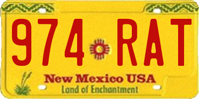 NM license plate 974RAT