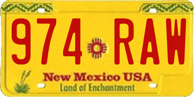 NM license plate 974RAW