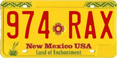 NM license plate 974RAX