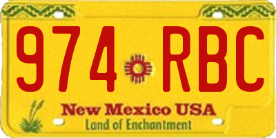 NM license plate 974RBC