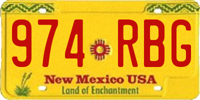 NM license plate 974RBG