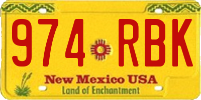 NM license plate 974RBK