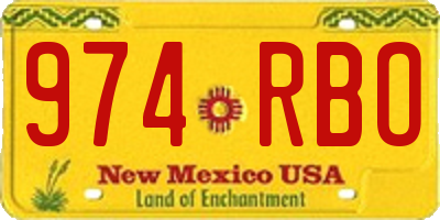 NM license plate 974RBO
