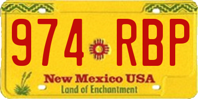 NM license plate 974RBP