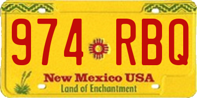 NM license plate 974RBQ